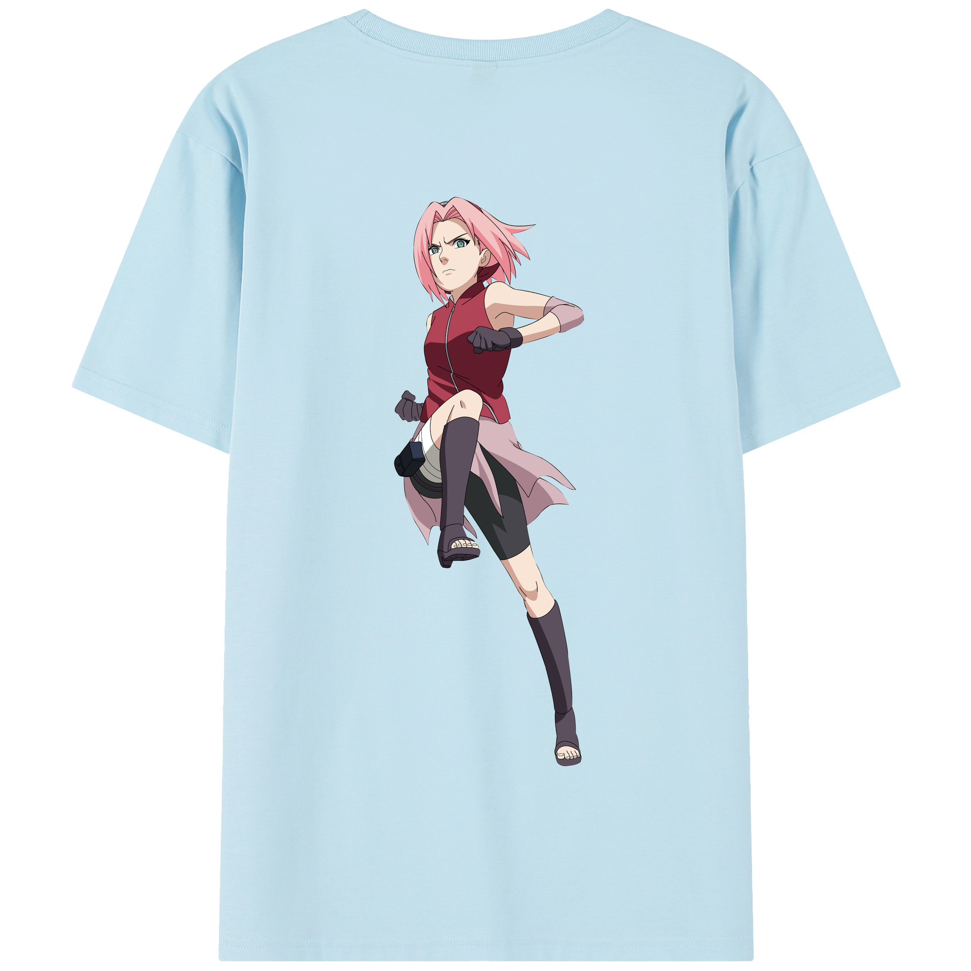 （画像用） NARUTO -ナルト- 春野サクラ Haruno Sakura 綿100％半袖Tシャツ（背面プリント）